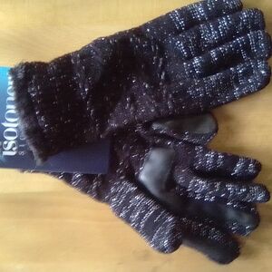 Isotoner Men's Black Gloves